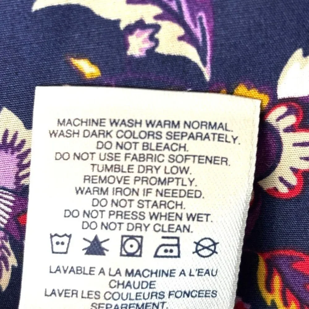 Lands’ End No Iron Supima 10 essential print button front long sleeve shirt
